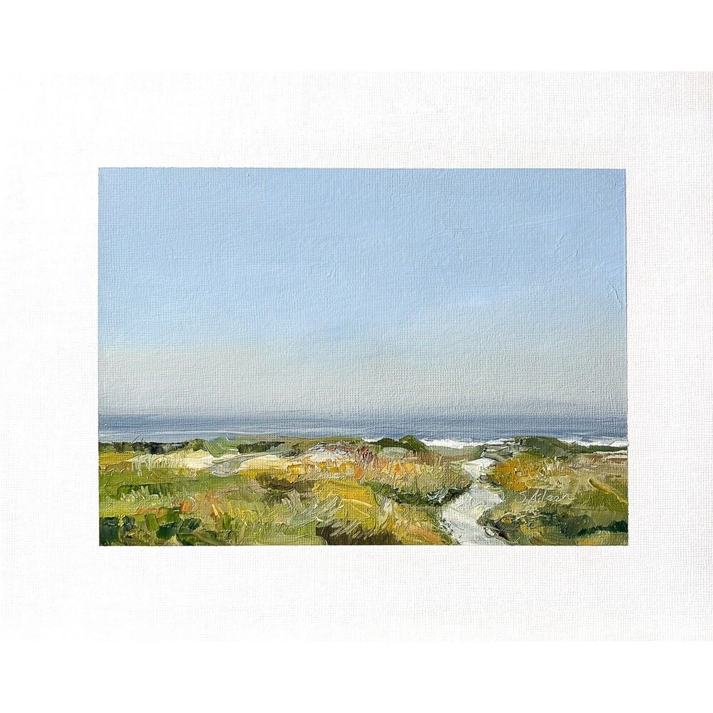 8x10 Original Oil Landscape Painting Colorful Impressionist Coastal Beach Signed